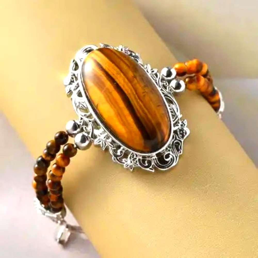 Tigerseye Peperclip Chain Bracelet